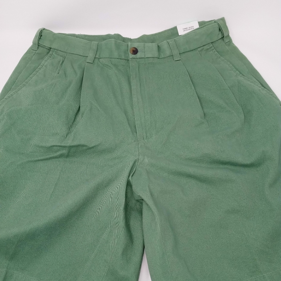 Haggar Pleated, Green Washed Khaki Shorts - Picture 2 of 3